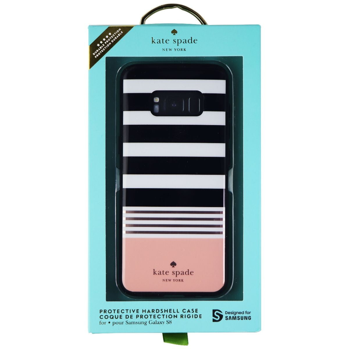 Kate Spade New York Slim Hardshell Case for Galaxy S8 - Black Stripe/Pink Cell Phone - Cases, Covers & Skins Kate Spade New York - Simple Cell Bulk Wholesale Pricing - USA Seller