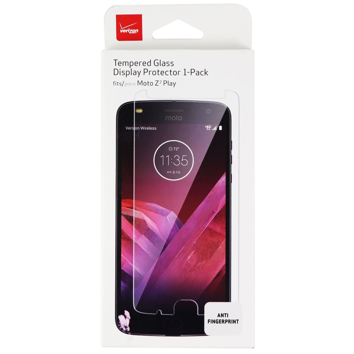 Verizon Tempered Glass Display Protector 1-Pack for Motorola Z2 Play - Clear Cell Phone - Screen Protectors Verizon - Simple Cell Bulk Wholesale Pricing - USA Seller