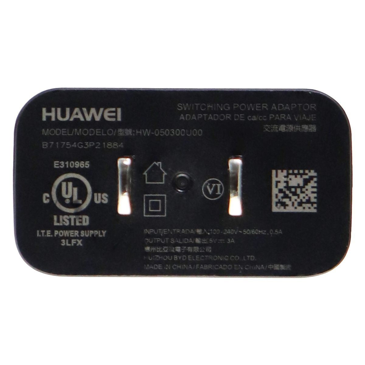 Huawei (5-Volt/3-Amp) USB-C Wall Charger Adapter - Black (HW-050300U00) Cell Phone - Chargers & Cradles Huawei - Simple Cell Bulk Wholesale Pricing - USA Seller