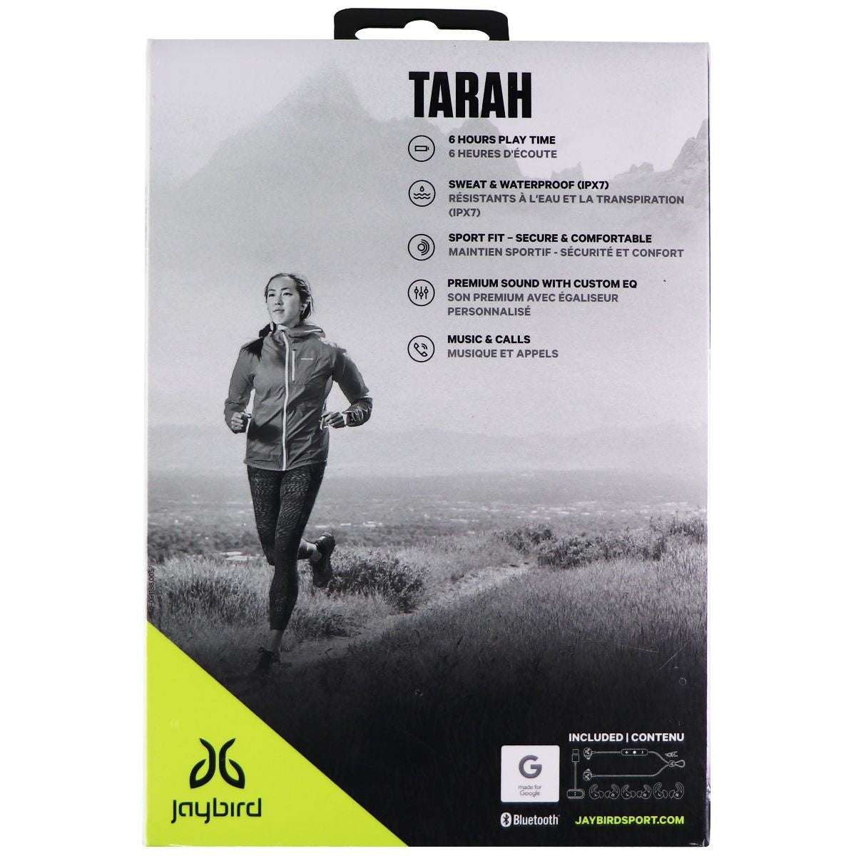 Jaybird Tarah Bluetooth Wireless Sport Headphones - Black Metallic/Flash Portable Audio - Headphones Jaybird - Simple Cell Bulk Wholesale Pricing - USA Seller