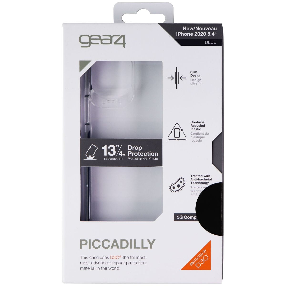 Gear4 Piccadilly Series Case for Apple iPhone 12 Mini - Clear / Blue Fade Cell Phone - Cases, Covers & Skins Gear4 - Simple Cell Bulk Wholesale Pricing - USA Seller