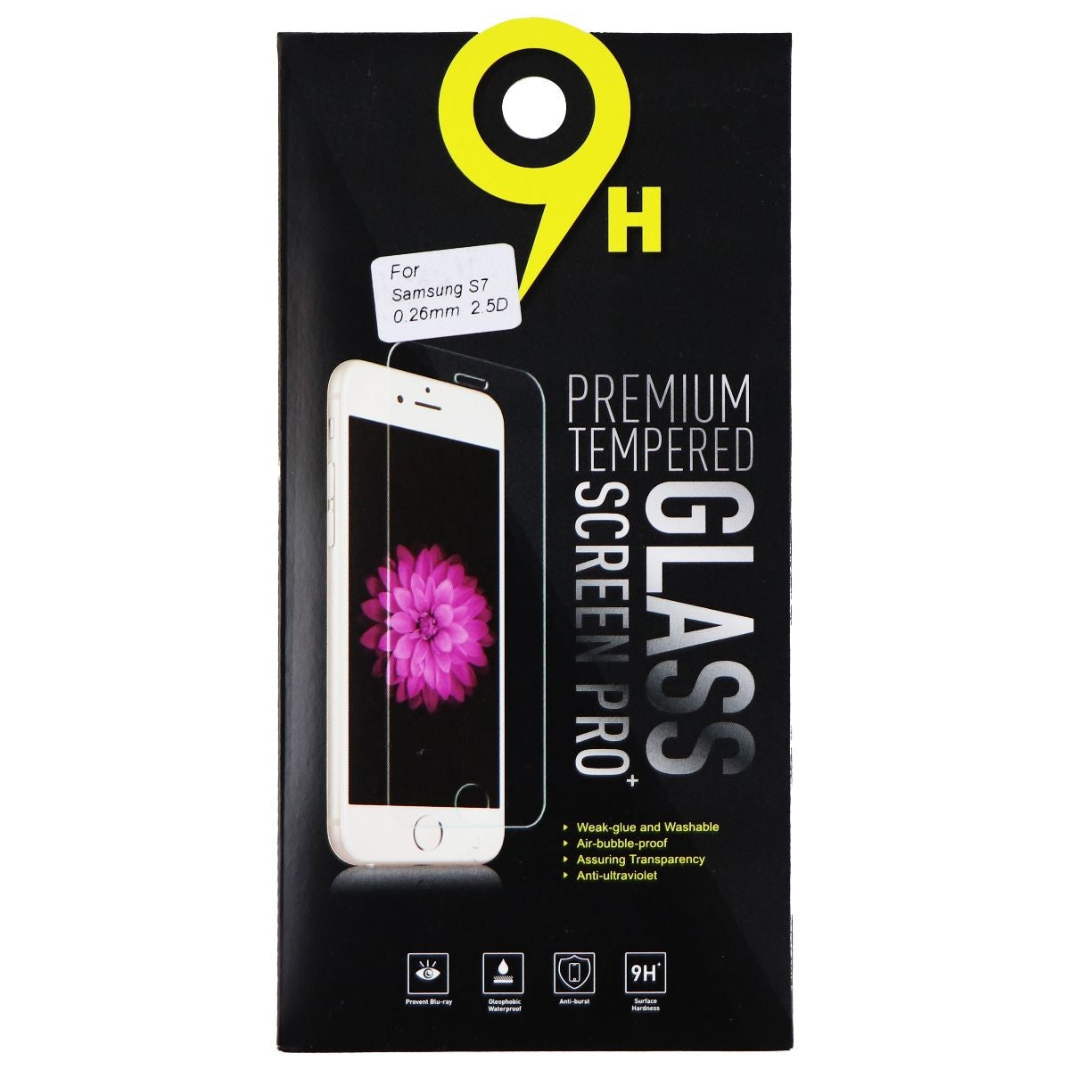 Premium 9H Tempered Glass Screen (Pro+) for Samsung Galaxy S7 - Clear Cell Phone - Screen Protectors Unbranded - Simple Cell Bulk Wholesale Pricing - USA Seller