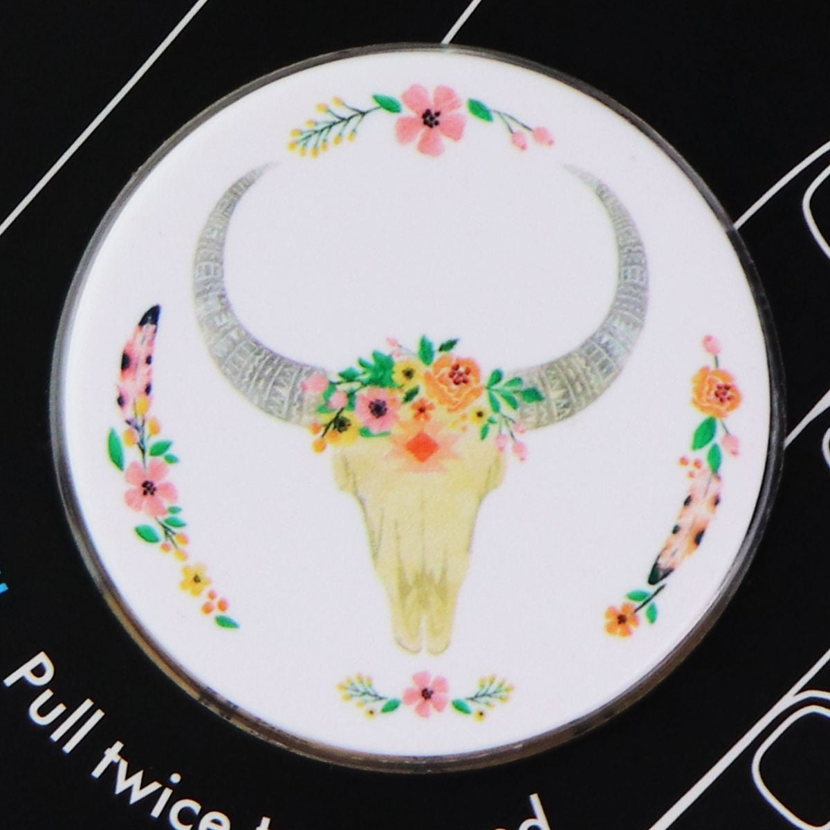 PopSockets Collapsible Grip & Stand for Phones and Tablets - Boho Skull / White Cell Phone - Mounts & Holders PopSockets - Simple Cell Bulk Wholesale Pricing - USA Seller