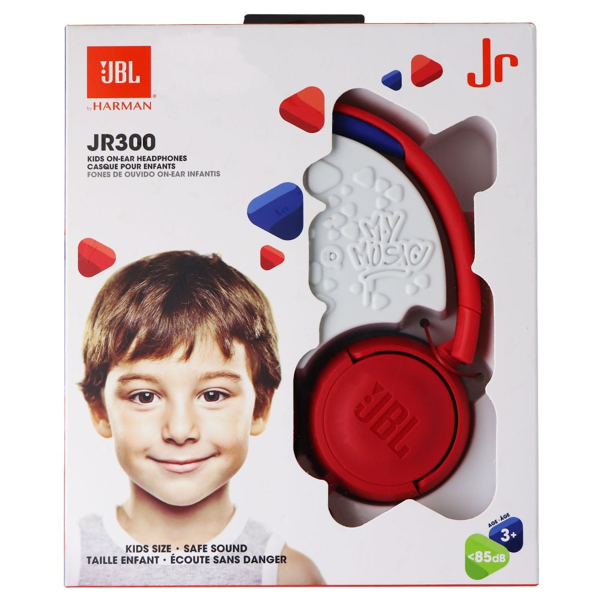 JBL JR 300 On-Ear Headphones for Kids with Safe Sound Technology - Red Portable Audio - Headphones JBL - Simple Cell Bulk Wholesale Pricing - USA Seller