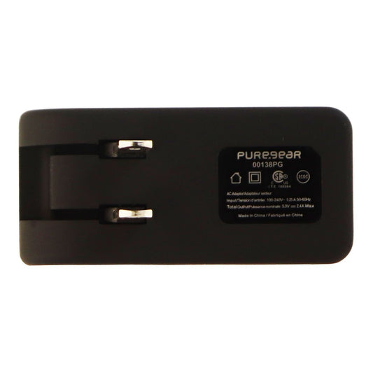PureGear ( 60117PG ) 2.4A 12W Travel Adapter for USB Devices - Black Cell Phone - Cables & Adapters PureGear - Simple Cell Bulk Wholesale Pricing - USA Seller