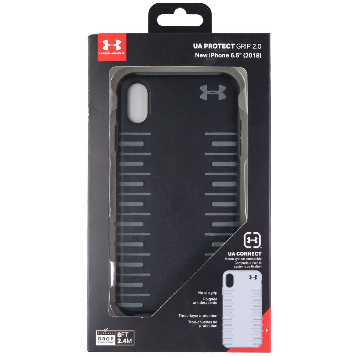 Under Armour - UA Protect Grip Case for Apple iPhone XS Max - Gray/Black Cell Phone - Cases, Covers & Skins Under Armour - Simple Cell Bulk Wholesale Pricing - USA Seller
