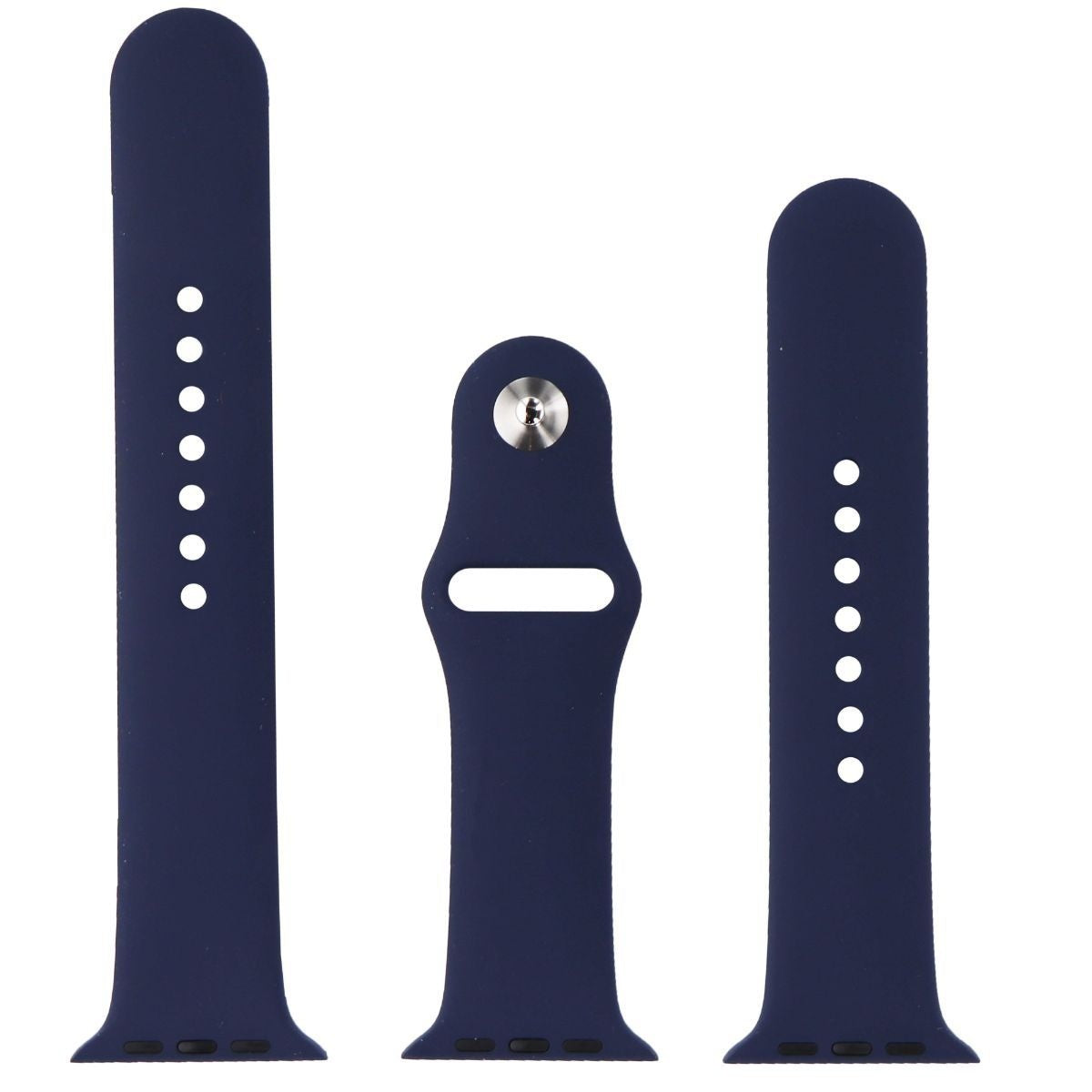 Apple (42mm) Sport Band for Apple Watch 42/44/45mm - Midnight Blue/Silver Smart Watch Accessories - Watch Bands Apple - Simple Cell Bulk Wholesale Pricing - USA Seller