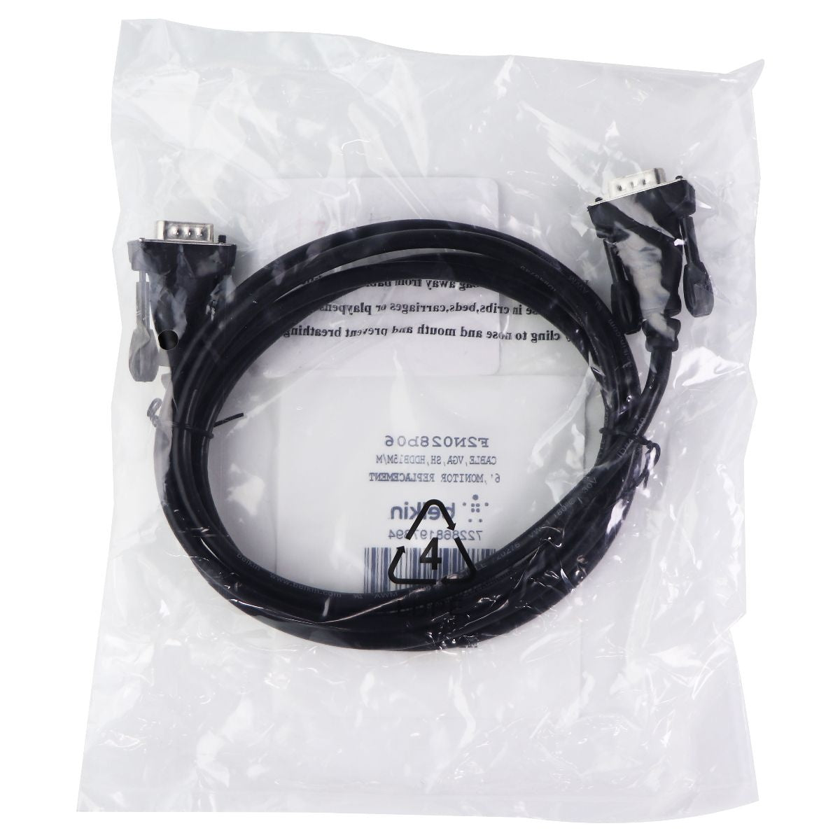 Belkin 6ft. VGA Monitor Cable (F2N028B06) for Laptops and Desktops - Black Computer/Network - Monitor/AV Cables & Adapters Belkin - Simple Cell Bulk Wholesale Pricing - USA Seller