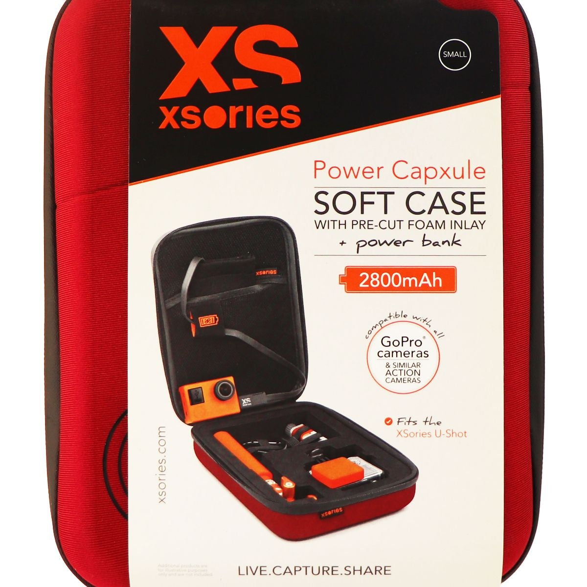 XSories Power Capxule Soft Case with Pre-Cut Foam Inlay for GoPro Cameras - Red Digital Camera - Cases, Bags & Covers XSories - Simple Cell Bulk Wholesale Pricing - USA Seller