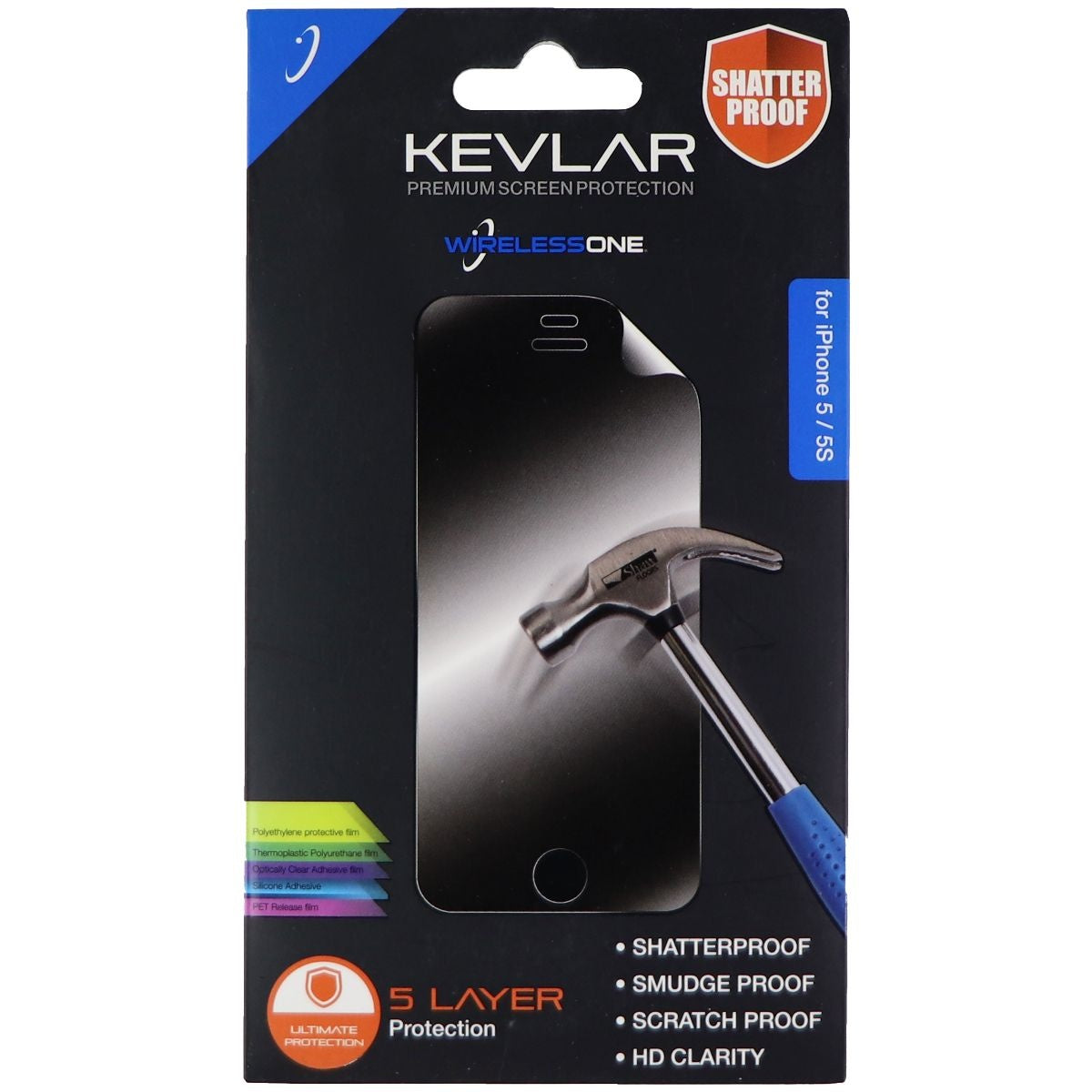 WirelessOne Screen Protector for iPhone 5 and iPhone 5s - Clear Cell Phone - Screen Protectors WirelessOne - Simple Cell Bulk Wholesale Pricing - USA Seller