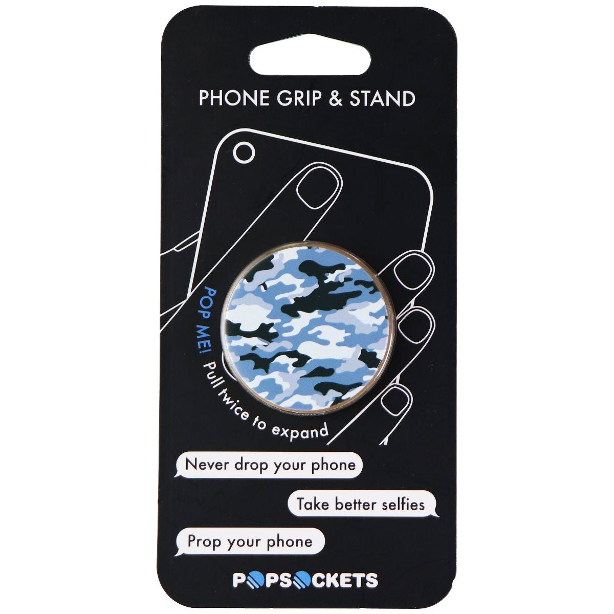 Popsockets Phone Grip & Stand for Smartphones - Gray Camo Cell Phone - Mounts & Holders PopSockets - Simple Cell Bulk Wholesale Pricing - USA Seller