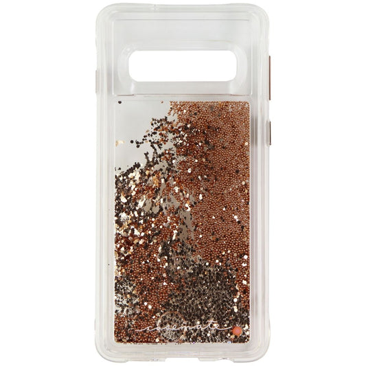 Case-Mate Waterfall Liquid Glitter Case for Samsung Galaxy S10 - Clear / Gold Cell Phone - Cases, Covers & Skins Case-Mate - Simple Cell Bulk Wholesale Pricing - USA Seller