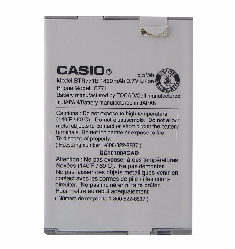 OEM Casio BTR771B 1460 mAh Replacement Battery for GzOne Commando C771 Cell Phone - Batteries Casio - Simple Cell Bulk Wholesale Pricing - USA Seller
