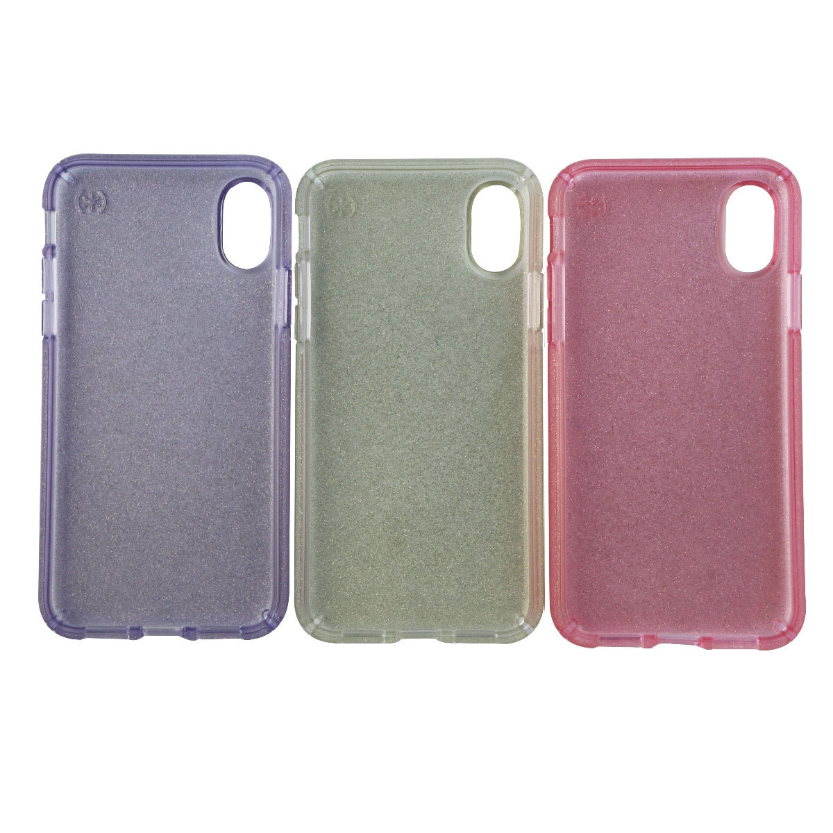 Speck Presidio Clear Glitter Case 3 Pack for iPhone Xs/X - Pink Gold and Purple Cell Phone - Cases, Covers & Skins Speck - Simple Cell Bulk Wholesale Pricing - USA Seller