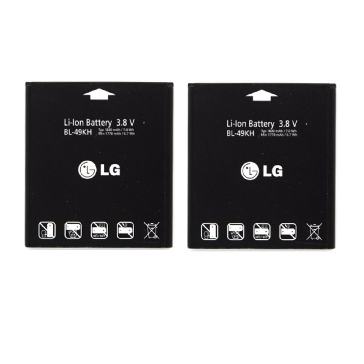 KIT 2x LG BL-49KH 1830 mAh Replacement Battery for LG Optimus Cell Phone - Batteries LG - Simple Cell Bulk Wholesale Pricing - USA Seller
