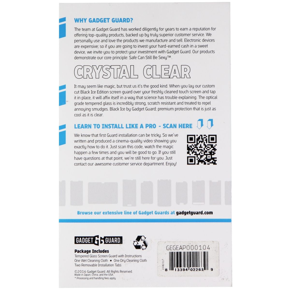 Gadget Guard Black Ice Tempered Glass Screen Protector for iPhone 6S/7/8 - Clear Cell Phone - Screen Protectors Gadget Guard - Simple Cell Bulk Wholesale Pricing - USA Seller