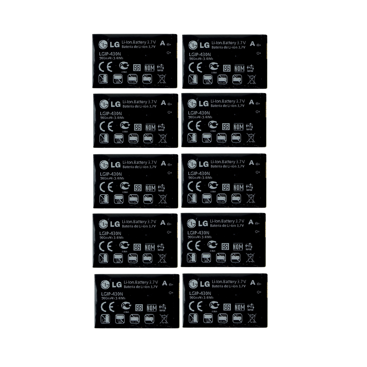 KIT 10x LG LGIP-430N 900 mAh Replacement Battery for LG LX290 Cell Phone - Batteries LG - Simple Cell Bulk Wholesale Pricing - USA Seller