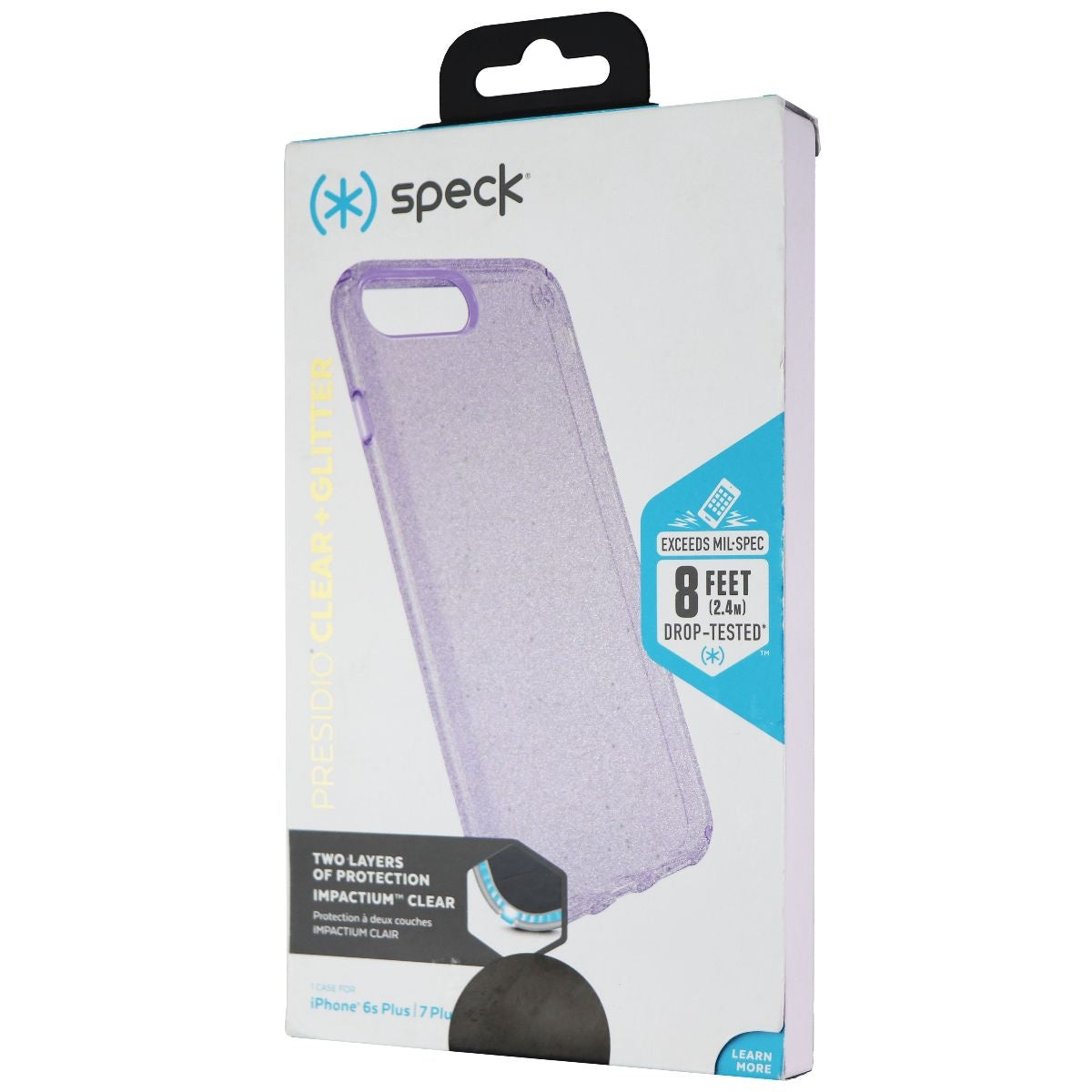 Speck Presidio Clear + Glitter for iPhone 8 Plus/7 Plus/6S Plus - Geode Purple Cell Phone - Cases, Covers & Skins Speck - Simple Cell Bulk Wholesale Pricing - USA Seller
