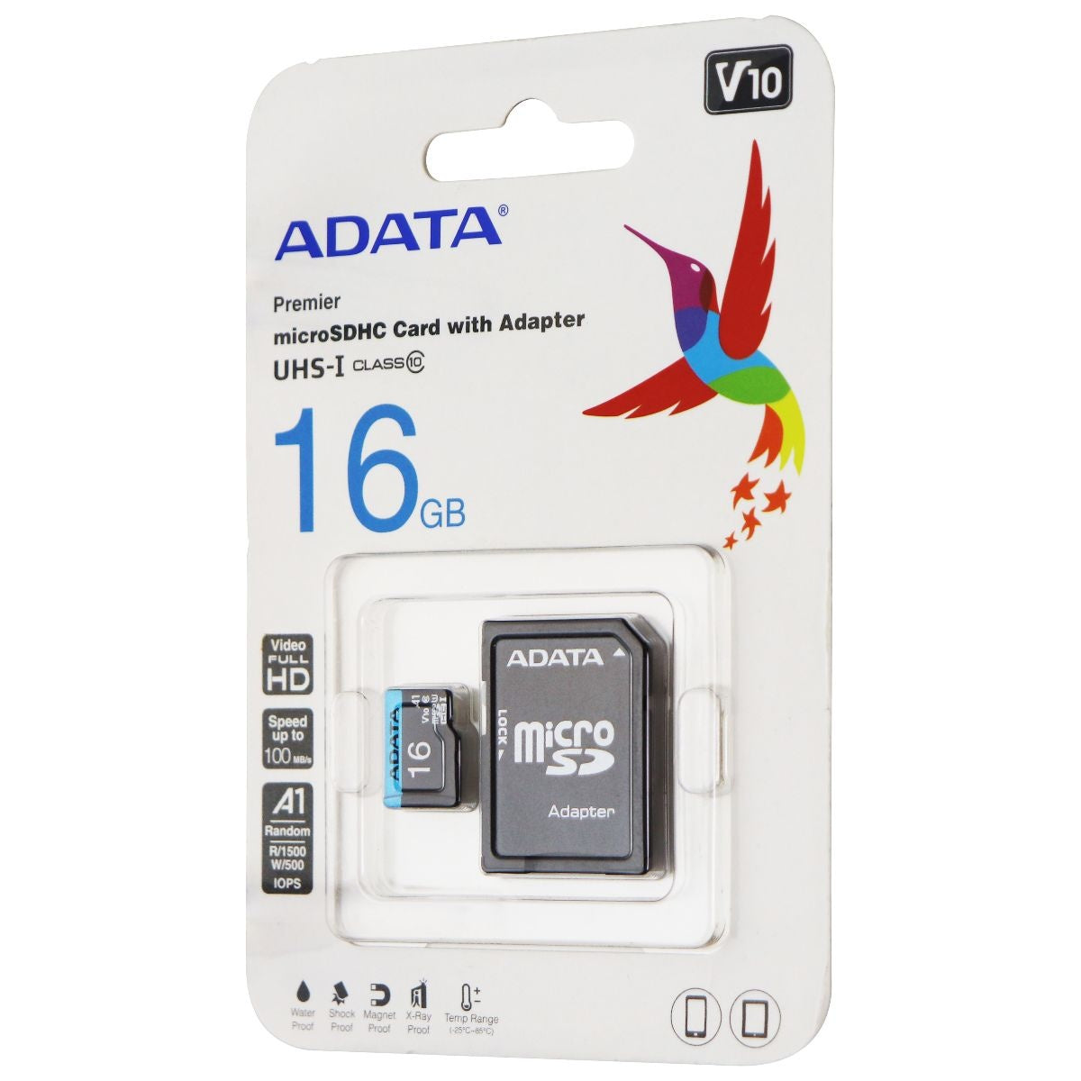 ADATA Premier (16GB) MicroSDHC/SDXC UHS-I Class 10 V10 A1 Memory Card 100 MB/s Digital Camera - Memory Cards ADATA - Simple Cell Bulk Wholesale Pricing - USA Seller
