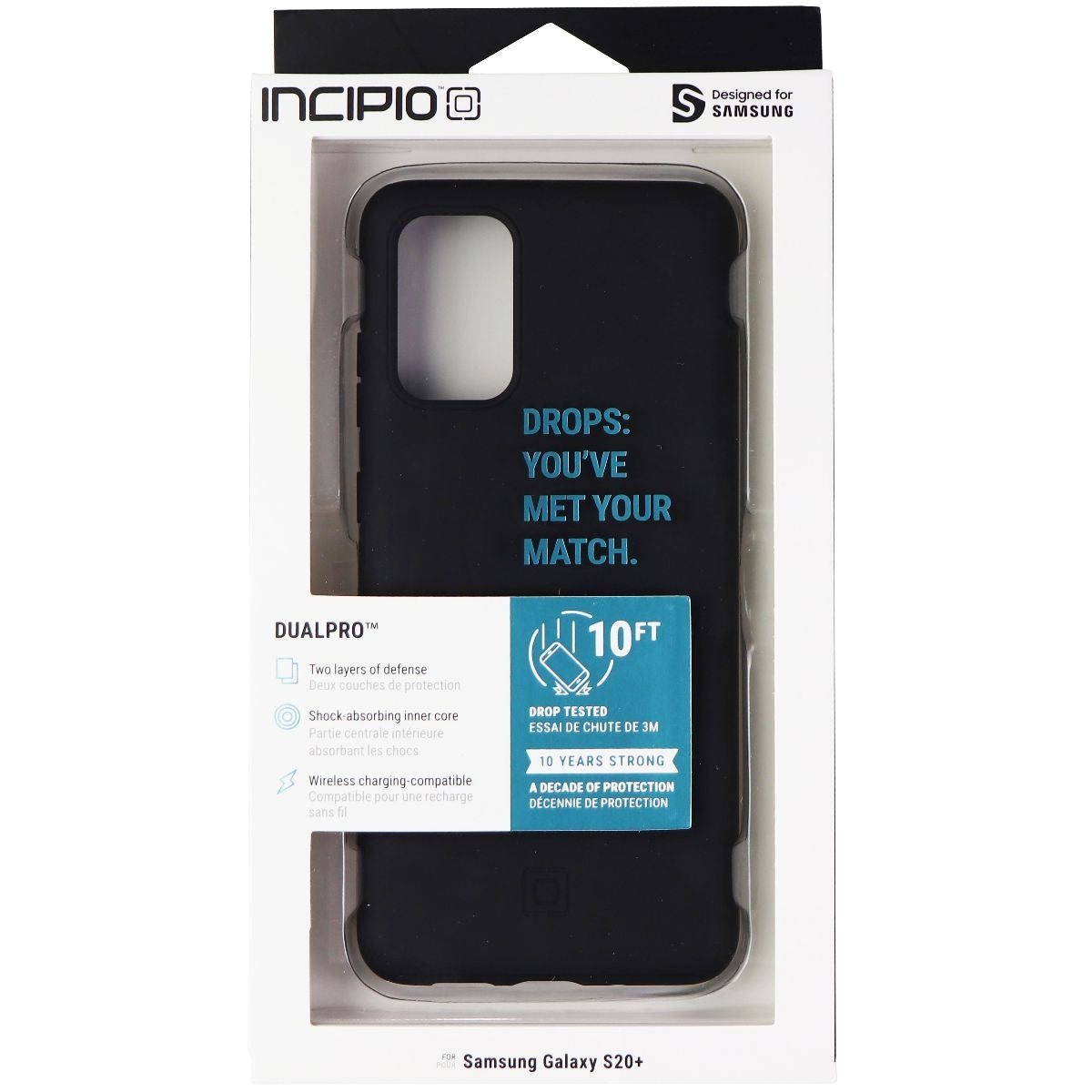 Incipio DualPro Series Dual Layer Case for Samsung Galaxy S20+ (Plus) - Black Cell Phone - Cases, Covers & Skins Incipio - Simple Cell Bulk Wholesale Pricing - USA Seller