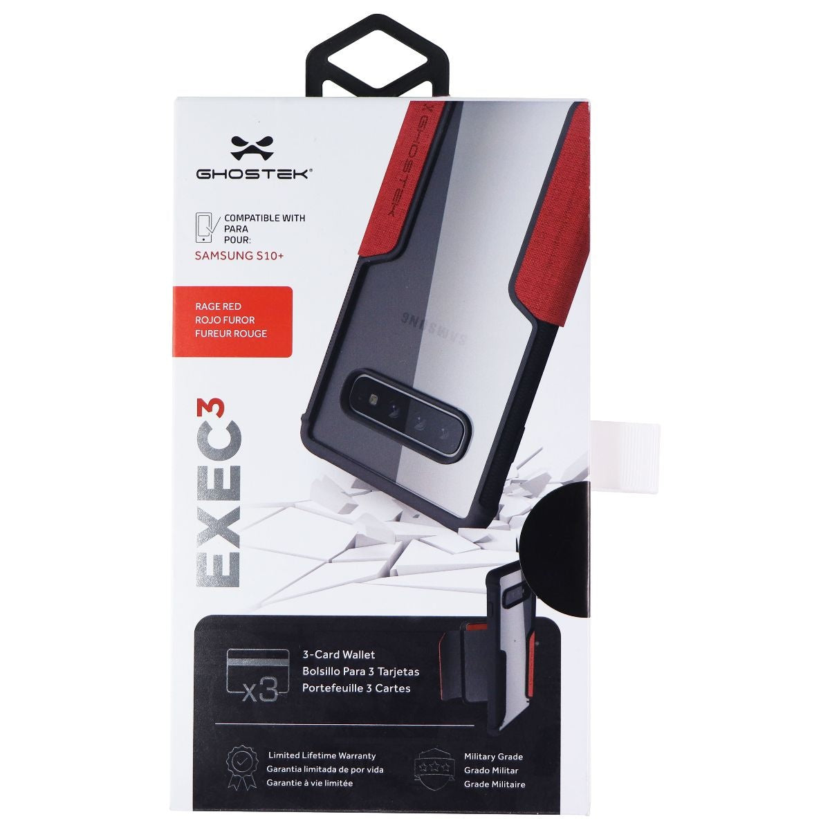 Ghostek Leather Flip Wallet Case for Samsung Galaxy (S10+) - Red Cell Phone - Cases, Covers & Skins Ghostek - Simple Cell Bulk Wholesale Pricing - USA Seller