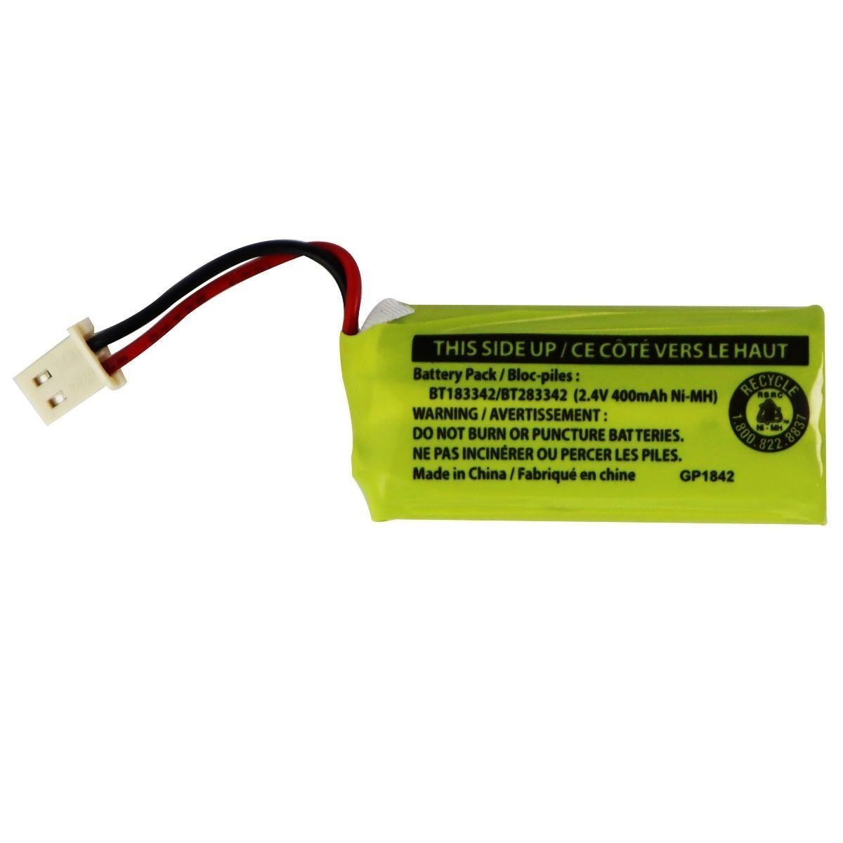 Rechargeable 2.4V 400mAh Ni-MH Battery (BT283342 / BT183342) for VTech Telephone Cell Phone - Batteries Vtech - Simple Cell Bulk Wholesale Pricing - USA Seller