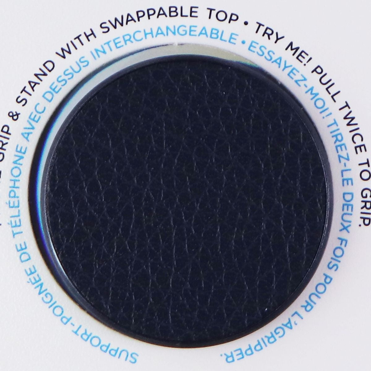 PopSockets PopGrip Premium Swappable Phone Grip & Stand - Navy Vegan Leather Cell Phone - Mounts & Holders PopSockets - Simple Cell Bulk Wholesale Pricing - USA Seller