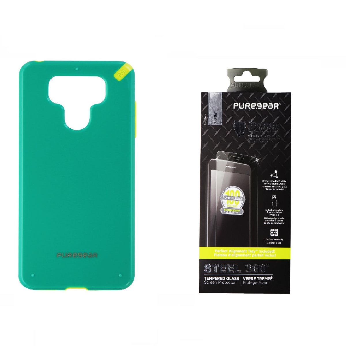 PureGear Green Slim Shell Case + Steel 360 Screen Protector KIT for LG G6 Cell Phone - Cases, Covers & Skins PureGear - Simple Cell Bulk Wholesale Pricing - USA Seller