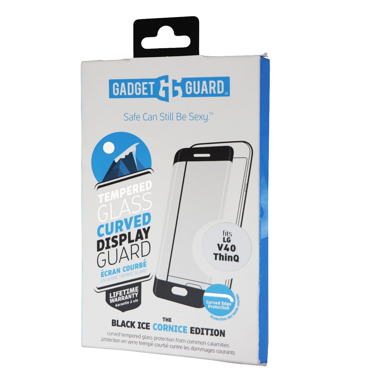 Gadget Guard Black Ice Cornice Curved Tempered Glass for LG V40 ThinQ - Clear Cell Phone - Screen Protectors Gadget Guard - Simple Cell Bulk Wholesale Pricing - USA Seller