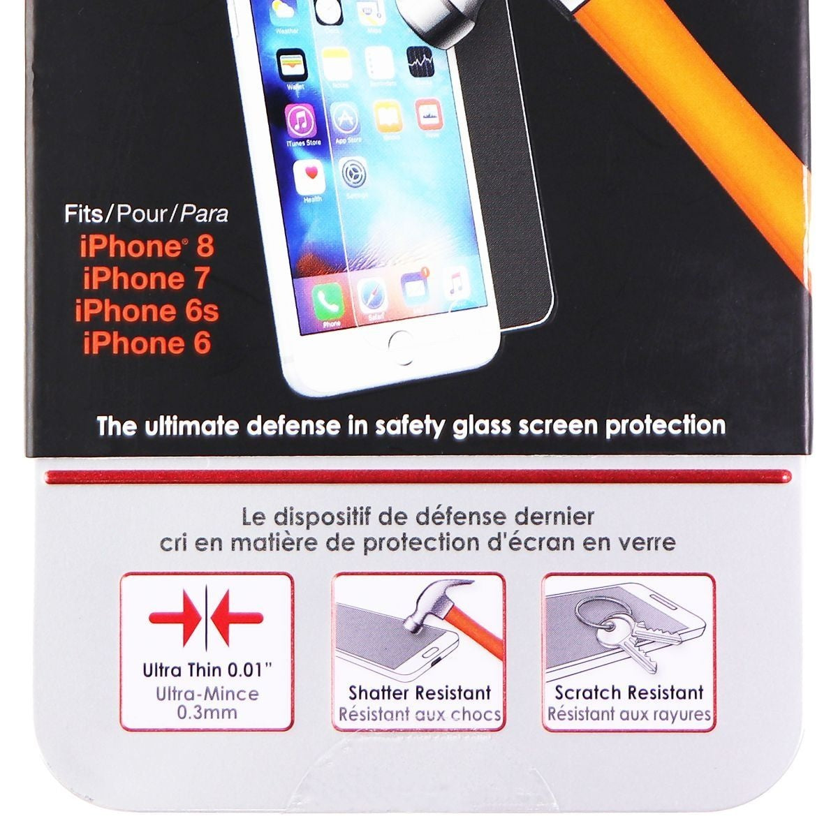 Qmadix Invisible First-Defense 9H Tempered Glass for iPhone 8 / 7 / 6s / 6 Cell Phone - Screen Protectors Qmadix - Simple Cell Bulk Wholesale Pricing - USA Seller