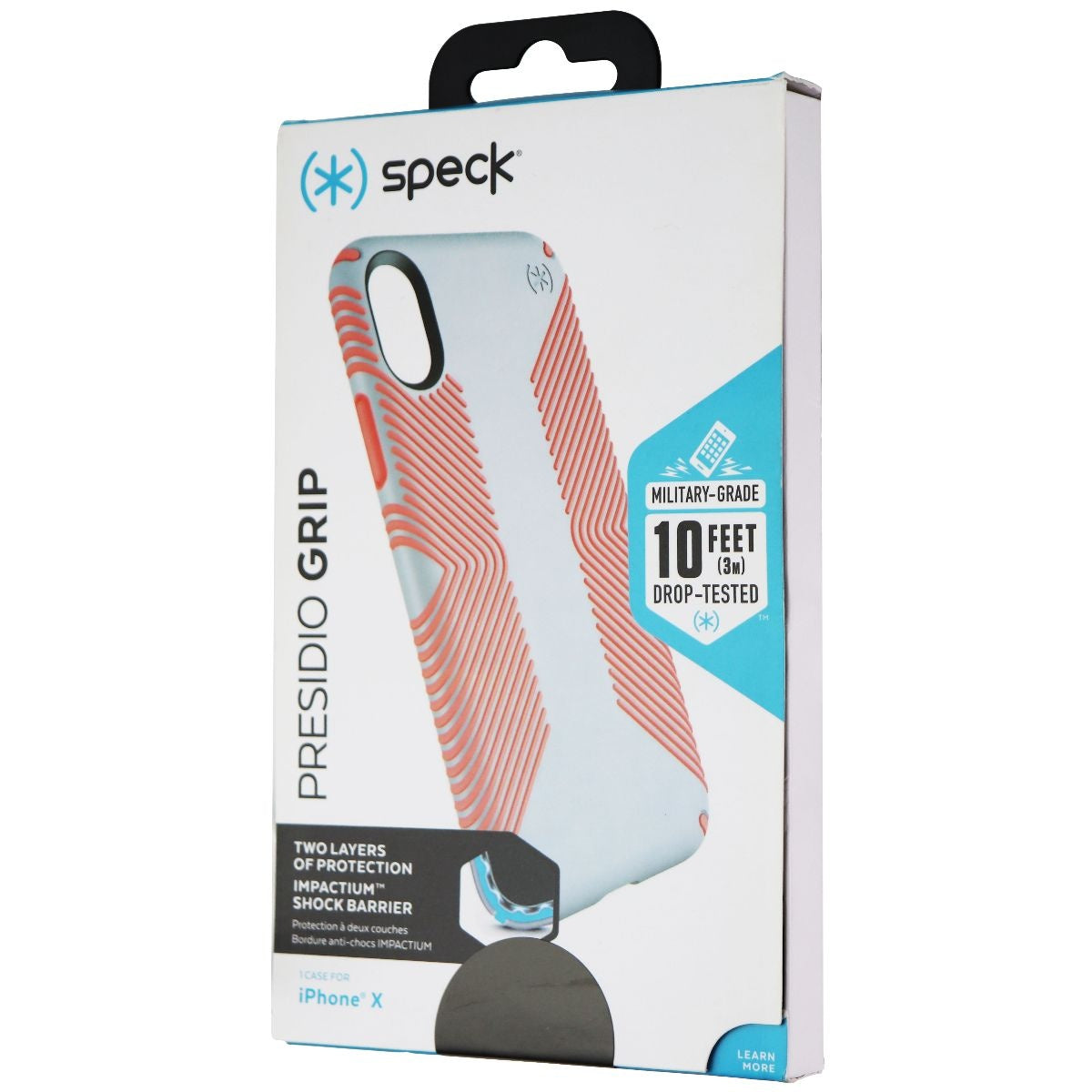 Speck Presidio Grip Hybrid Case for Apple iPhone Xs/X - Dove Gray/Tart Pink Cell Phone - Cases, Covers & Skins Speck - Simple Cell Bulk Wholesale Pricing - USA Seller