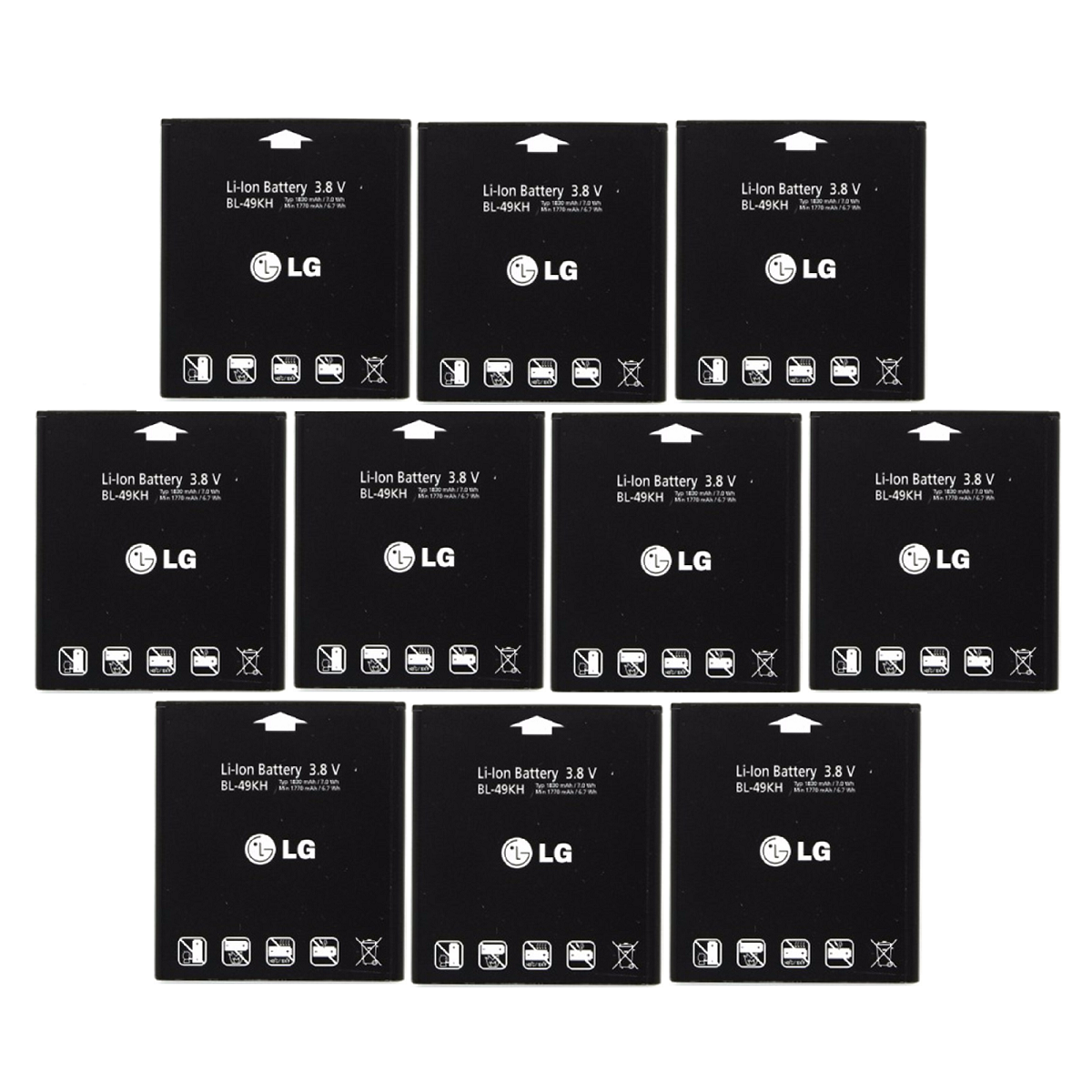 KIT 10x LG BL-49KH 1830 mAh Replacement Battery for LG Optimus Cell Phone - Batteries LG - Simple Cell Bulk Wholesale Pricing - USA Seller