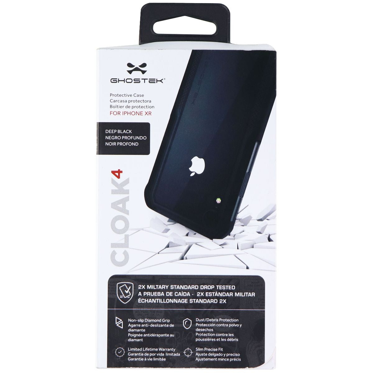 Ghostek Cloak4 Protective Phone Case for Apple iPhone XR - Deep Black Cell Phone - Cases, Covers & Skins Ghostek - Simple Cell Bulk Wholesale Pricing - USA Seller