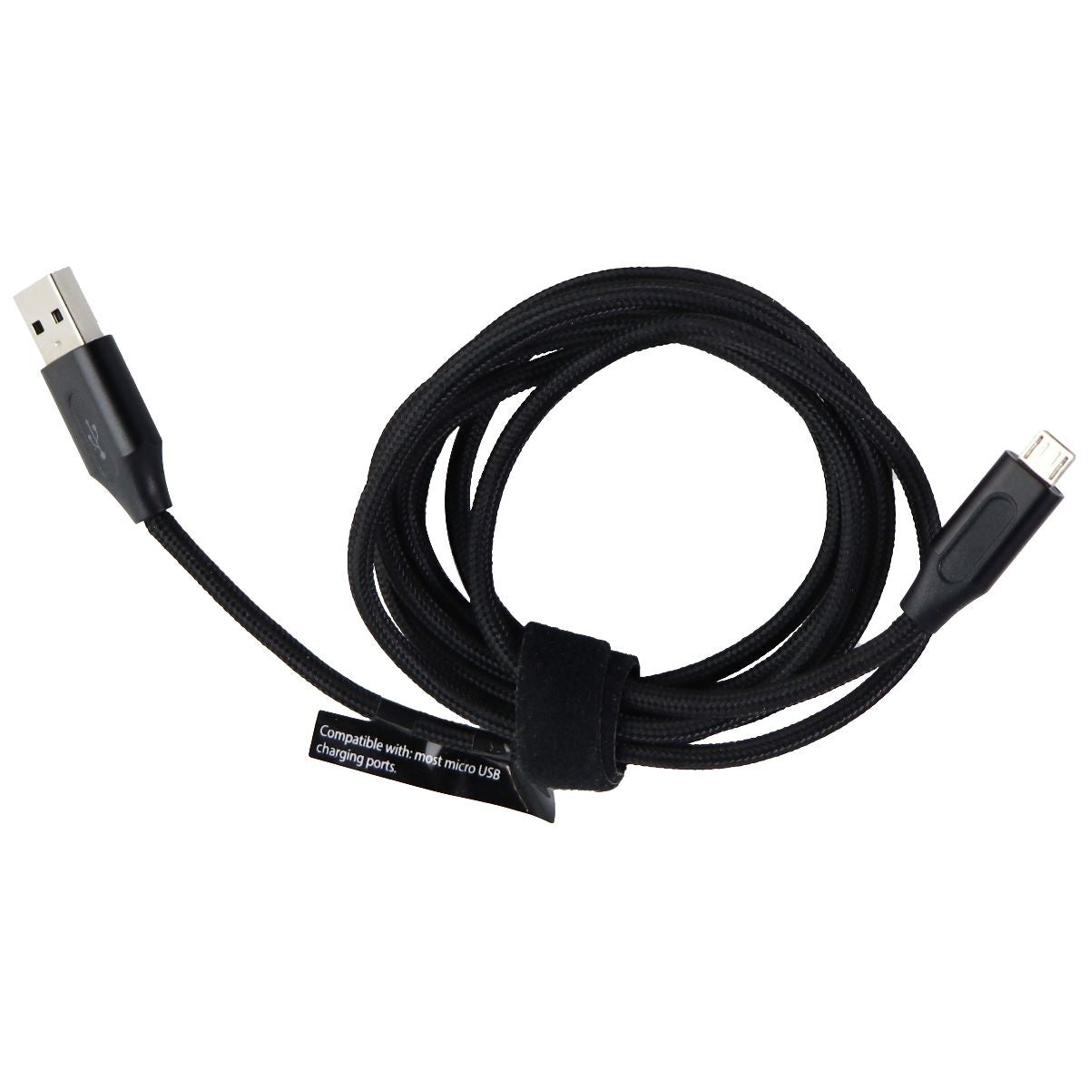 Verizon 6-Foot (Micro-USB) to USB Charge/Sync Braided Cable - Black Cell Phone - Cables & Adapters Verizon - Simple Cell Bulk Wholesale Pricing - USA Seller