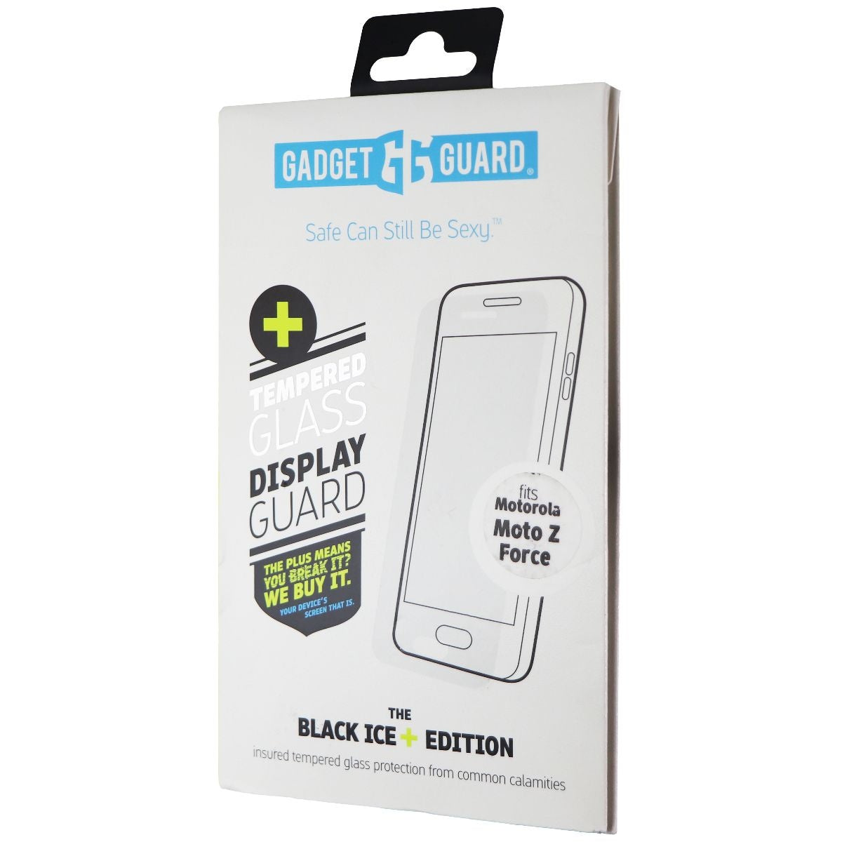 Gadget Guard (Black Ice+) Tempered Glass for Motorola Moto Z Force Cell Phone - Screen Protectors Gadget Guard - Simple Cell Bulk Wholesale Pricing - USA Seller