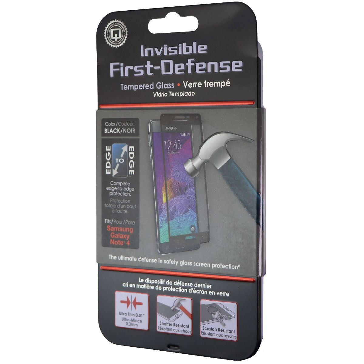 Qmadix Invisible Edge-to-Edge Tempered Glass for Galaxy Note4 - Clear/Black Cell Phone - Screen Protectors Qmadix - Simple Cell Bulk Wholesale Pricing - USA Seller