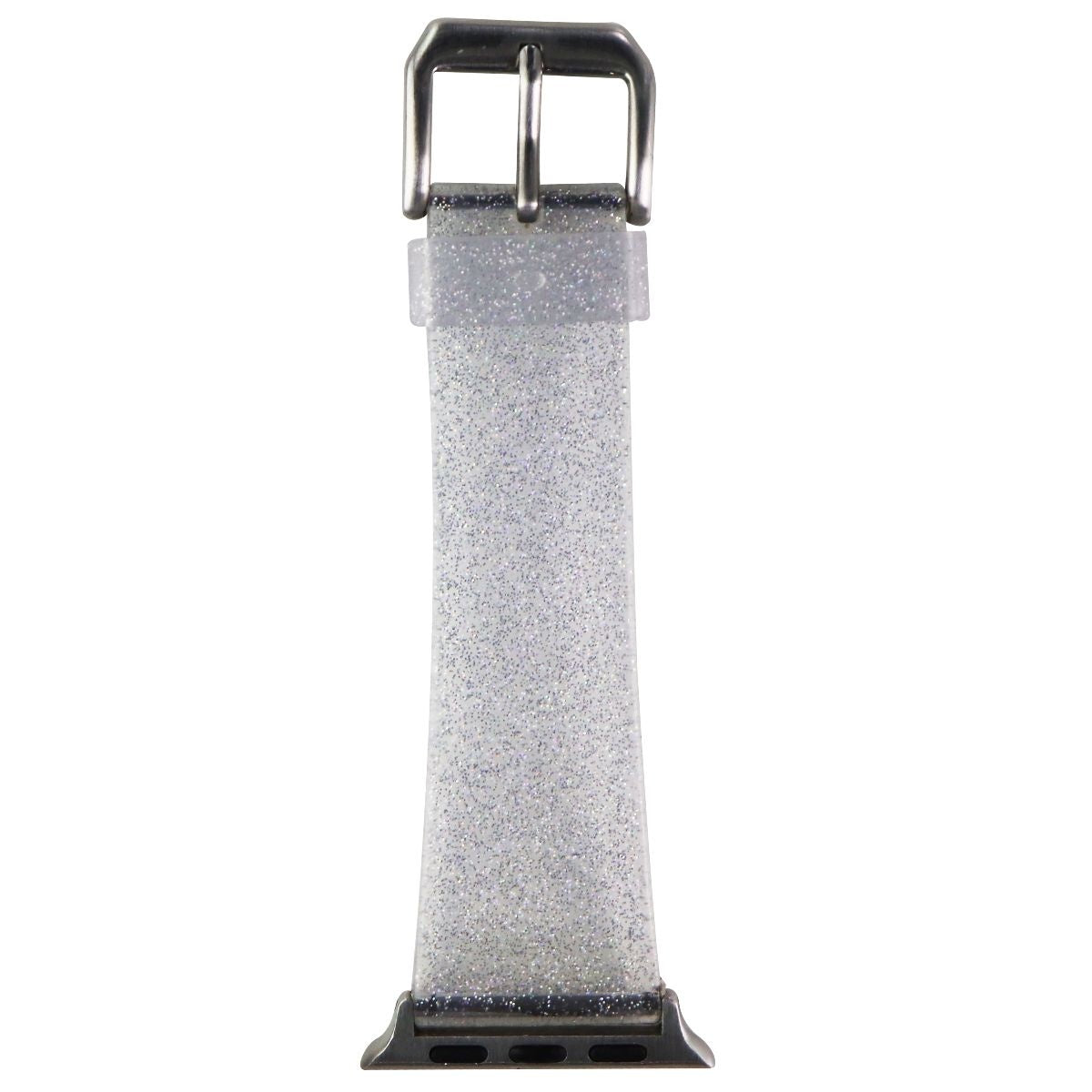 Apple Watch (38mm) Rubber Watch Band - Clear/Glitter Smart Watch Accessories - Watch Bands Unbranded - Simple Cell Bulk Wholesale Pricing - USA Seller