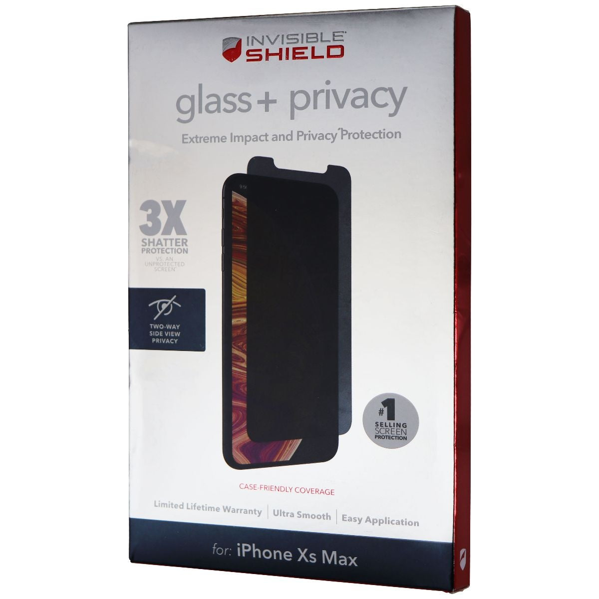 ZAGG InvisibleShield (Glass + Privacy) Screen Protector for Apple iPhone Xs Max Cell Phone - Screen Protectors Zagg - Simple Cell Bulk Wholesale Pricing - USA Seller