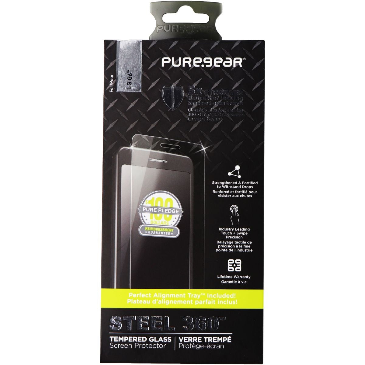 PureGear Steel 360 Tempered Glass Screen Protector for LG G6 - Clear Cell Phone - Screen Protectors PureGear - Simple Cell Bulk Wholesale Pricing - USA Seller