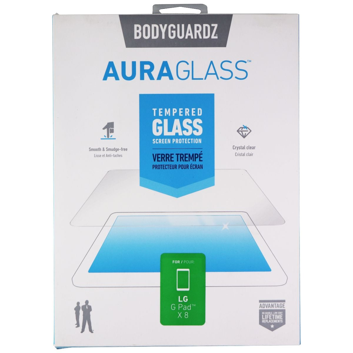 BodyGuardz AuraGlass Tempered Glass Screen Protector for LG G Pad X 8 - Clear Cell Phone - Screen Protectors BODYGUARDZ - Simple Cell Bulk Wholesale Pricing - USA Seller
