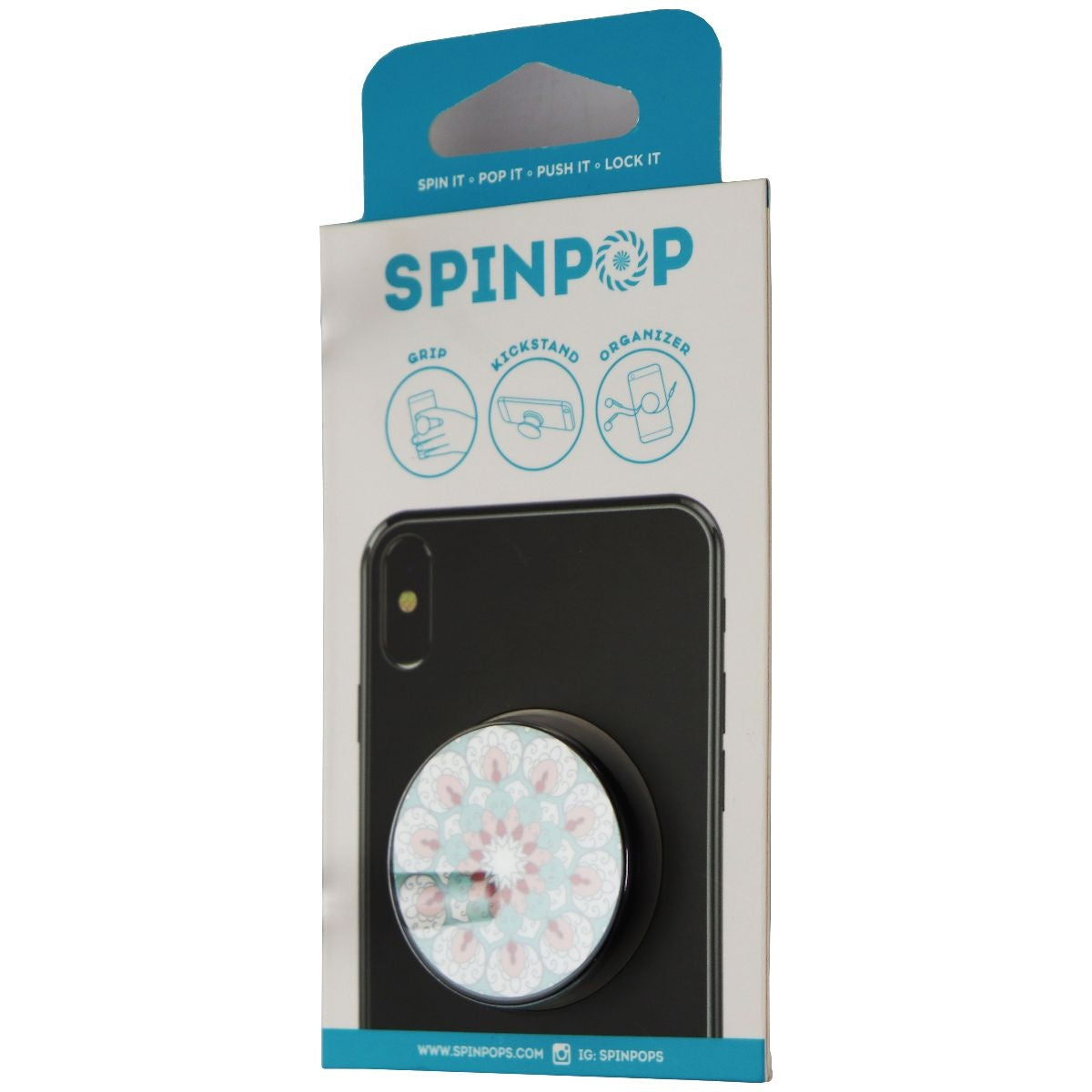 SpinPop Grip & Stand for Phones and Tablets - Lace Mandala Cell Phone - Mounts & Holders SpinPop - Simple Cell Bulk Wholesale Pricing - USA Seller
