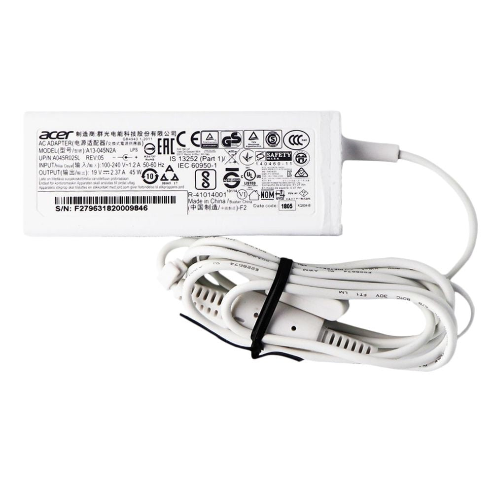 OEM Genuine Replacement Laptop Charger Power Adapter ACER (A13-045N2A) White Computer Accessories - Laptop Power Adapters/Chargers Acer - Simple Cell Bulk Wholesale Pricing - USA Seller