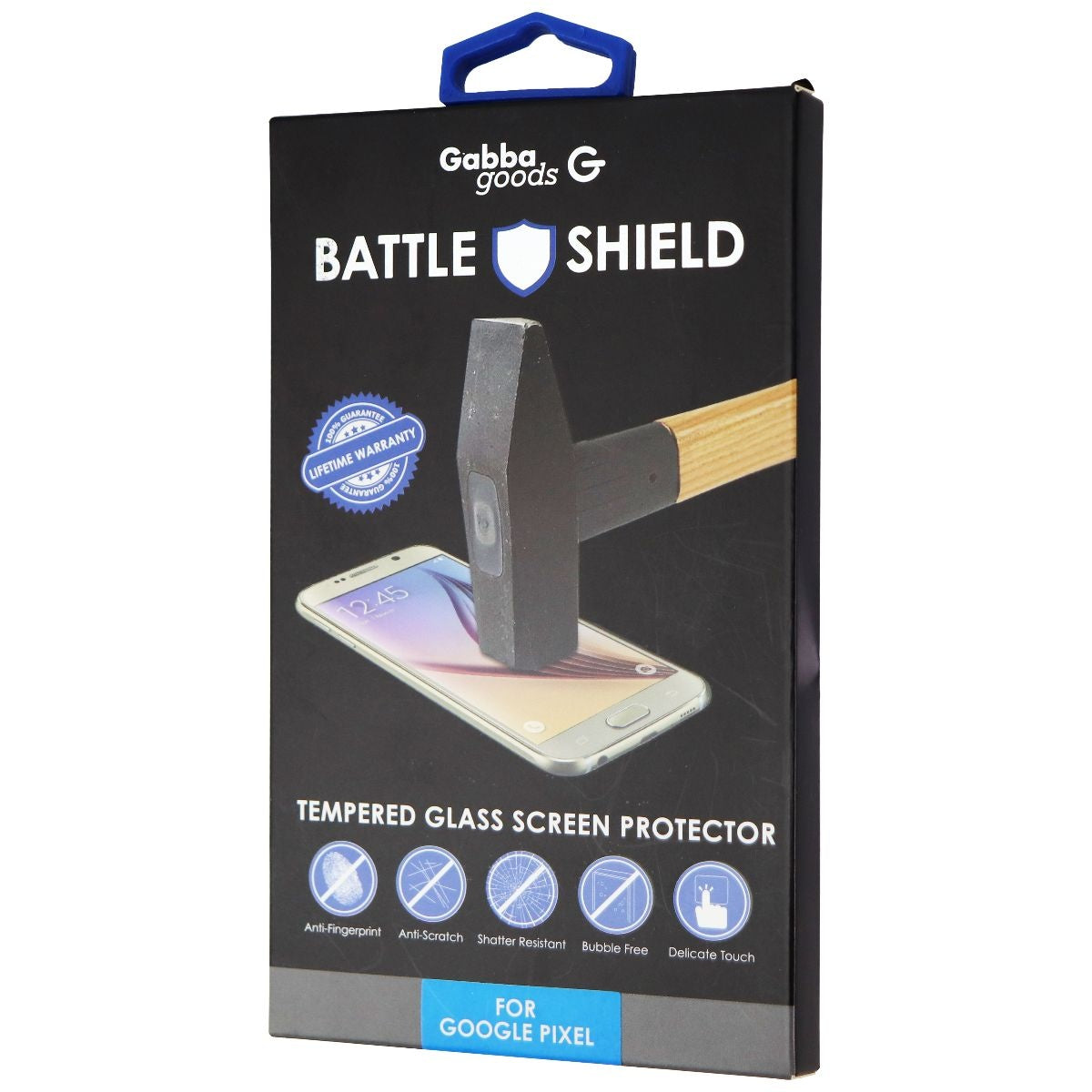Gabba Goods Battle Shield Tempered Glass Screen Protector for Google Pixel Cell Phone - Screen Protectors GabbaGoods - Simple Cell Bulk Wholesale Pricing - USA Seller