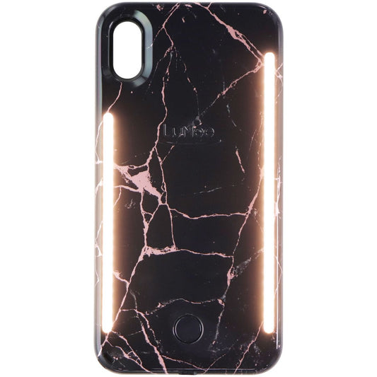 LuMee Duo Instafame LED Selfie Case for iPhone Xs Max - Black/Rose Marble Cell Phone - Cases, Covers & Skins LuMee - Simple Cell Bulk Wholesale Pricing - USA Seller