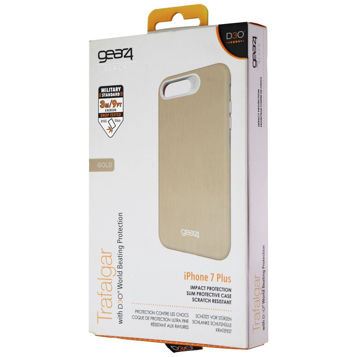 Gear4 Trafalgar Series Case for Apple iPhone 8 Plus / iPhone 7 Plus - Gold Cell Phone - Cases, Covers & Skins Gear 4 - Simple Cell Bulk Wholesale Pricing - USA Seller