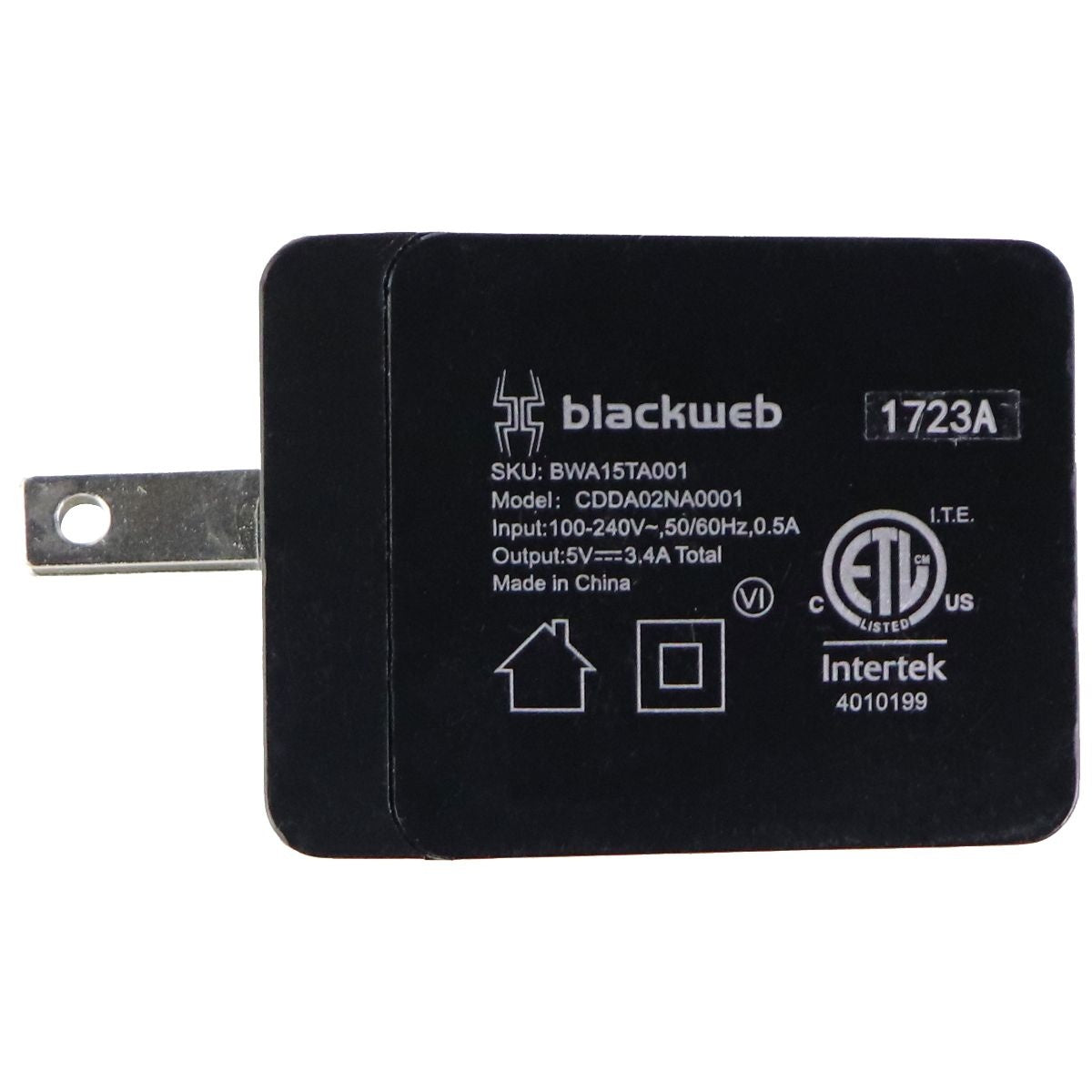 Blackweb (5V/3.4A) Dual USB Wall Charger/Adapter - Black (BWA15TA001) Cell Phone - Chargers & Cradles BlackWeb - Simple Cell Bulk Wholesale Pricing - USA Seller