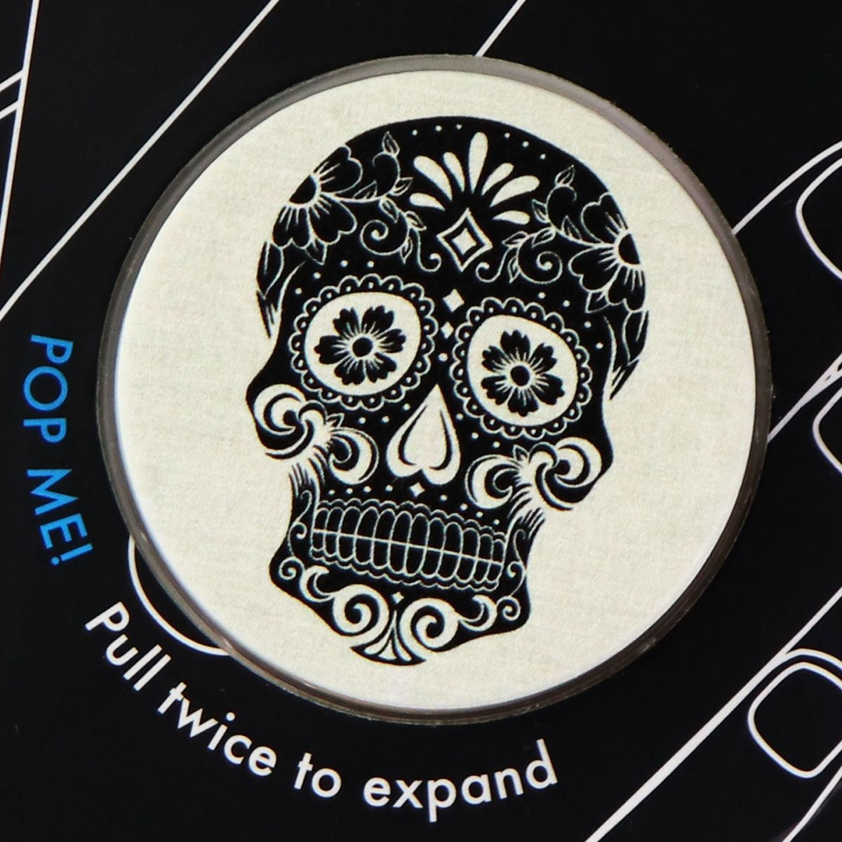 PopSockets Collapsible Grip & Stand for Phones & Tablets - Sugar Skull on Linen Cell Phone - Mounts & Holders PopSockets - Simple Cell Bulk Wholesale Pricing - USA Seller