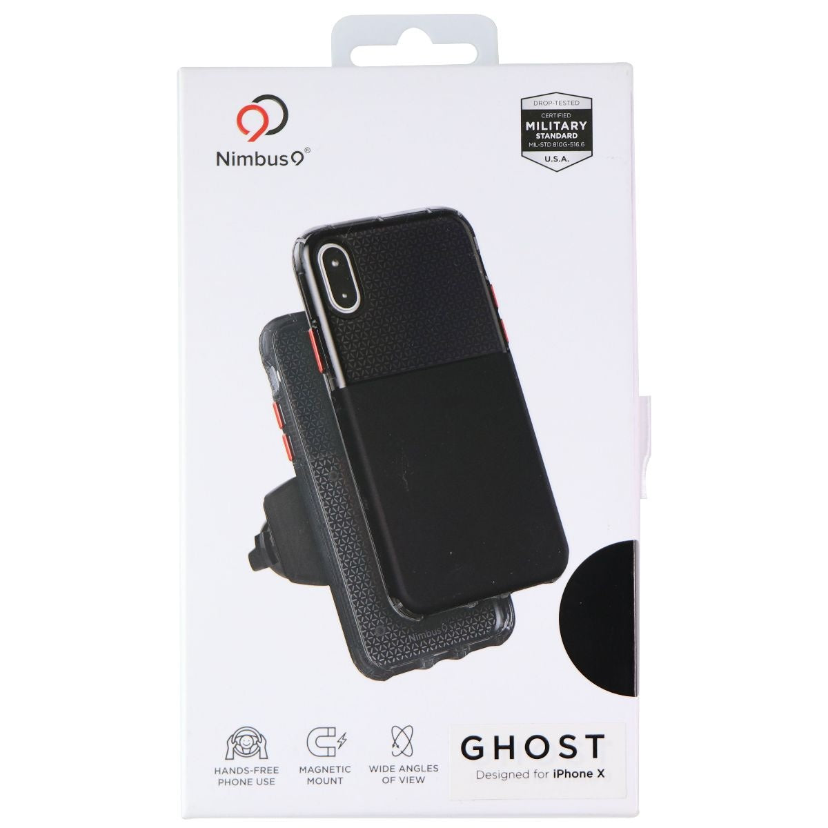 Nimbus9 Ghost Original Series Case and Mount Kit for iPhone Xs/X - Black/Red Cell Phone - Cases, Covers & Skins Nimbus9 - Simple Cell Bulk Wholesale Pricing - USA Seller