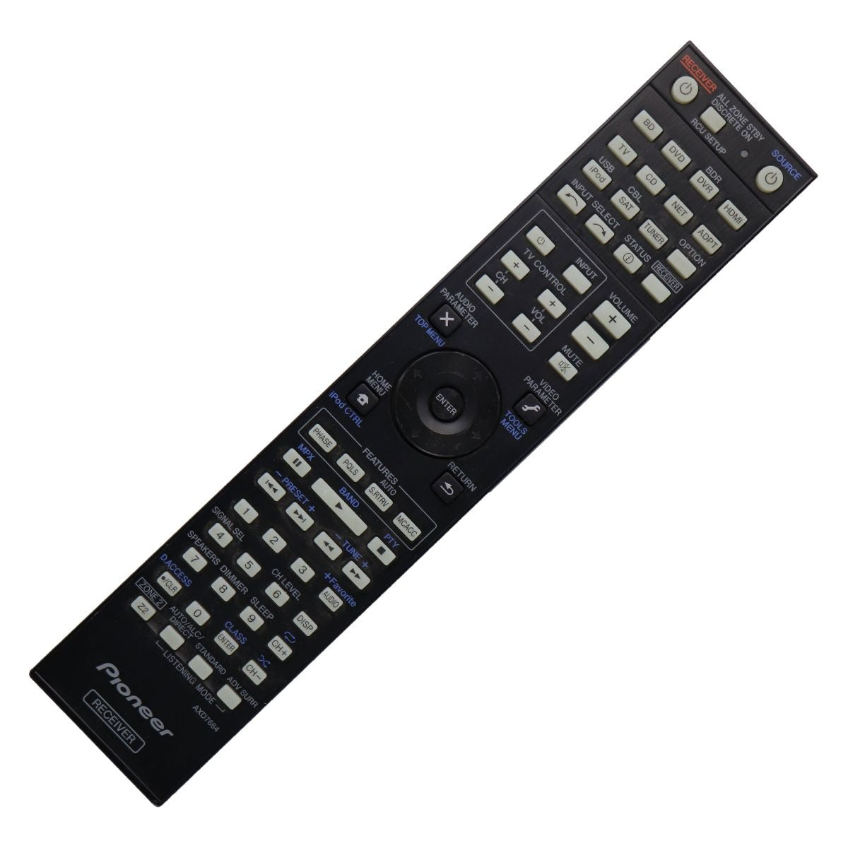 Pioneer Remote Control (AXD7664) for Select Pioneer AV Receivers - Black TV, Video & Audio Accessories - Remote Controls Pioneer - Simple Cell Bulk Wholesale Pricing - USA Seller