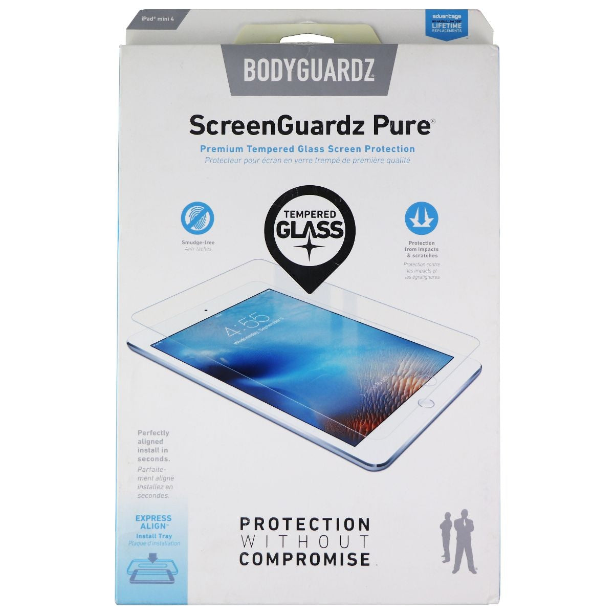 BodyGuardz ScreenGuardz Pure Glass for Apple iPad Mini 4th Gen - Clear Cell Phone - Screen Protectors BODYGUARDZ - Simple Cell Bulk Wholesale Pricing - USA Seller